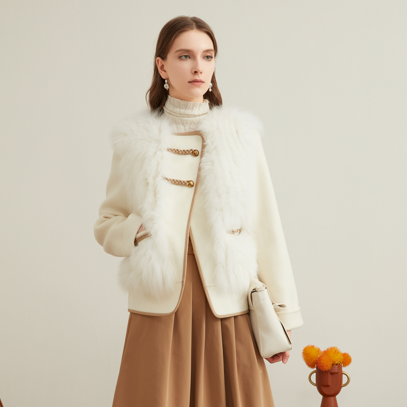 【周周专属】人造皮草 恩曼琳秋冬新款新扣马甲时尚假两件外套EANDD