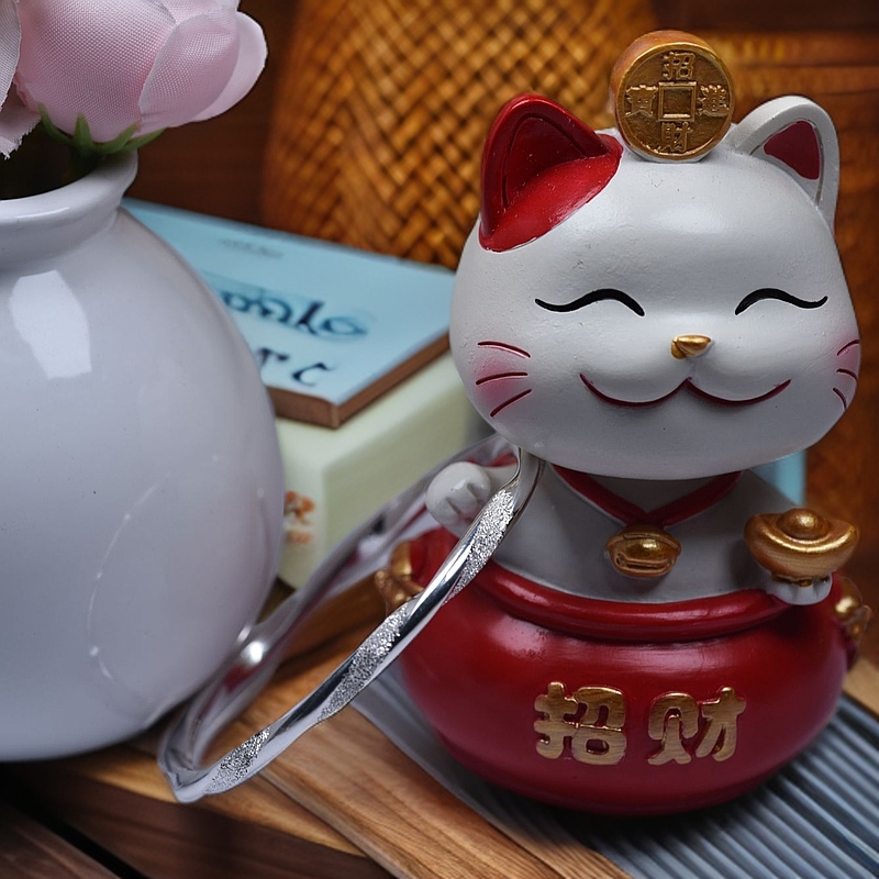 足银手镯 假一赔十足银999.9莫比乌斯手镯女纯银简约实心钉砂镯子