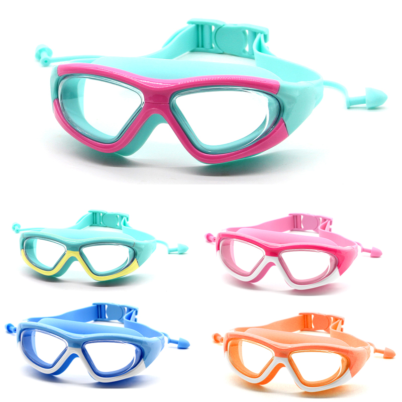 小童款3-7岁 儿童泳镜女童男童防水防雾游泳训练高清护目学生平光