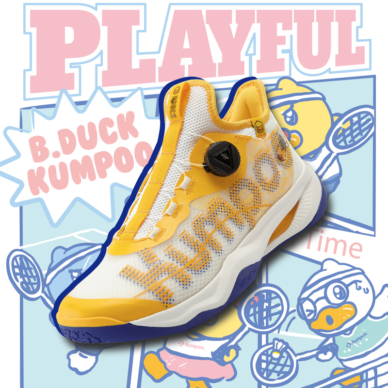 KUMPOO/薰风厚羿pro【小黄鸭联名】ACF双核中底透气羽毛球鞋826S