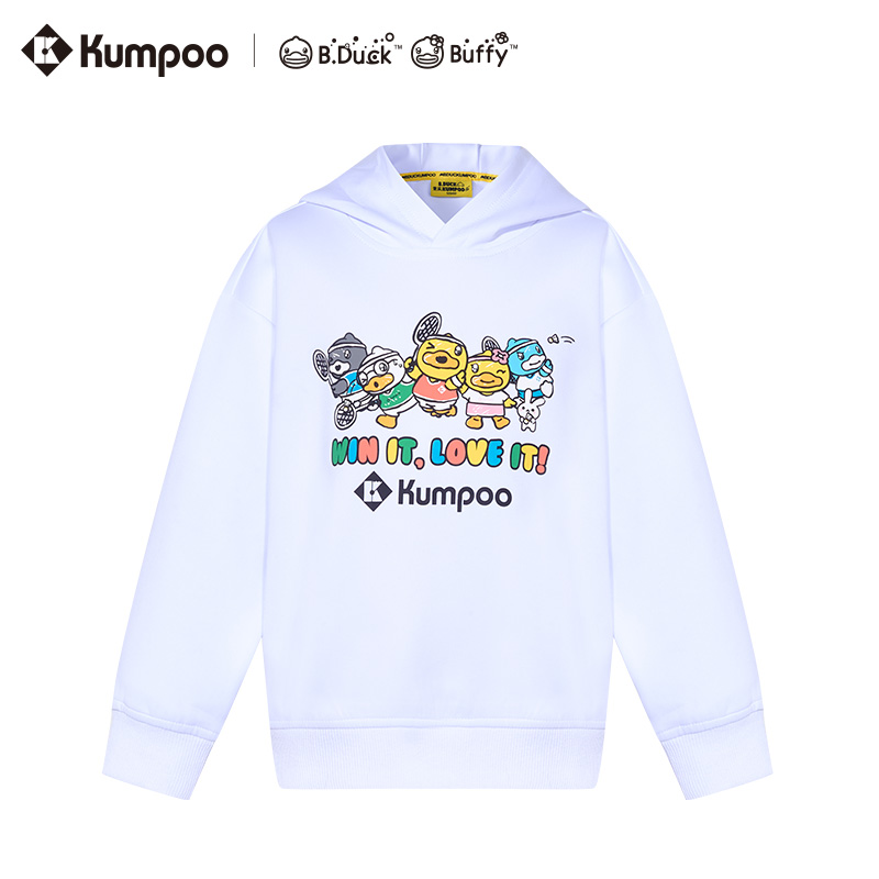 KUMPOO/薰风【小黄鸭联名】儿童秋季卡通连帽卫衣KKK-0959 B.DUCK