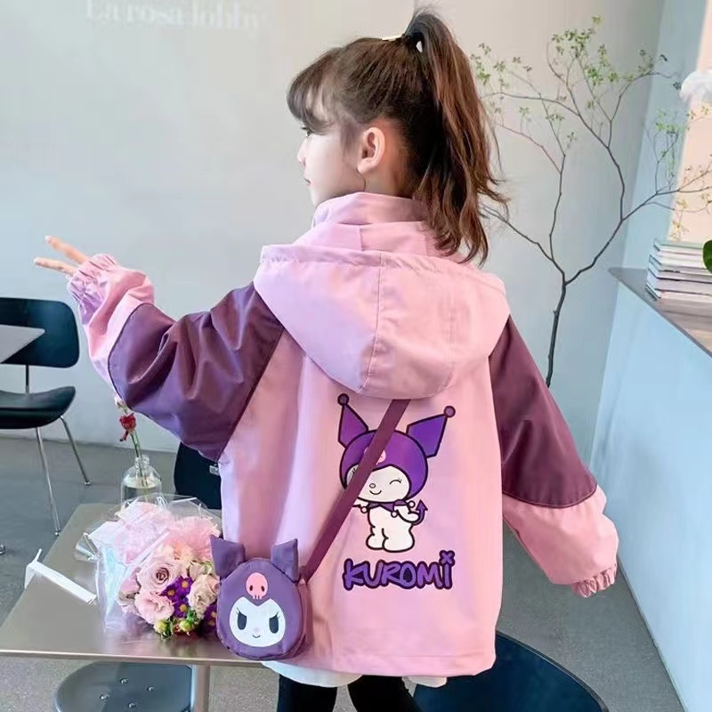 女童冲锋衣外套秋装2025新款洋气儿童春秋款小女孩运动连帽上衣潮
