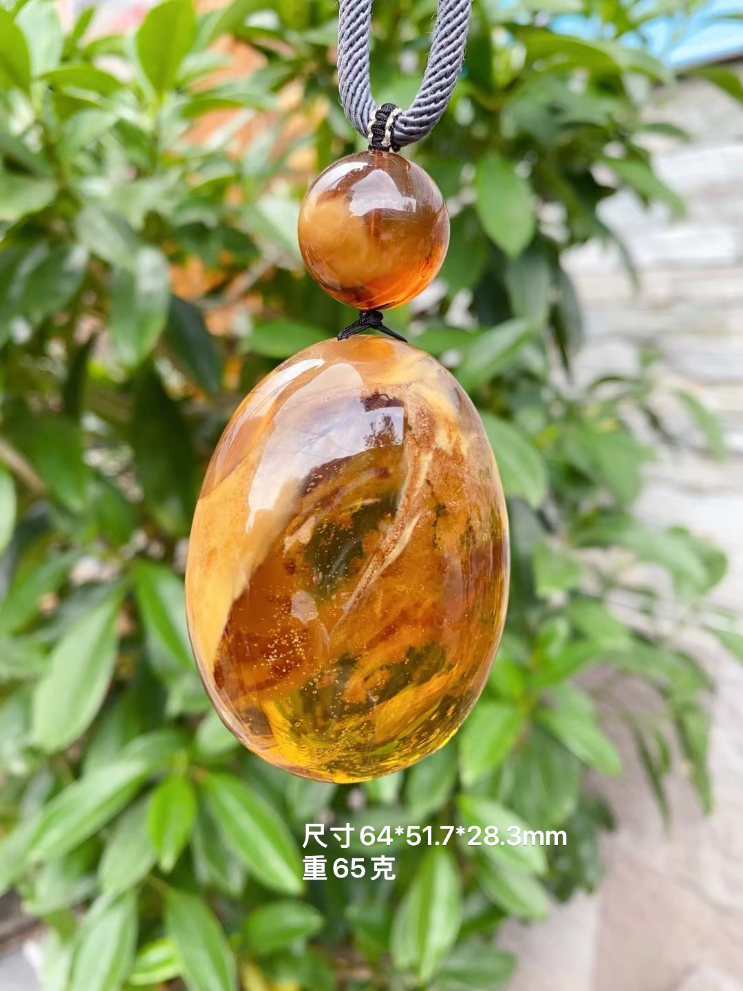 雪花蜜意境珀溶洞蛋面复古珠宝气质时尚百搭