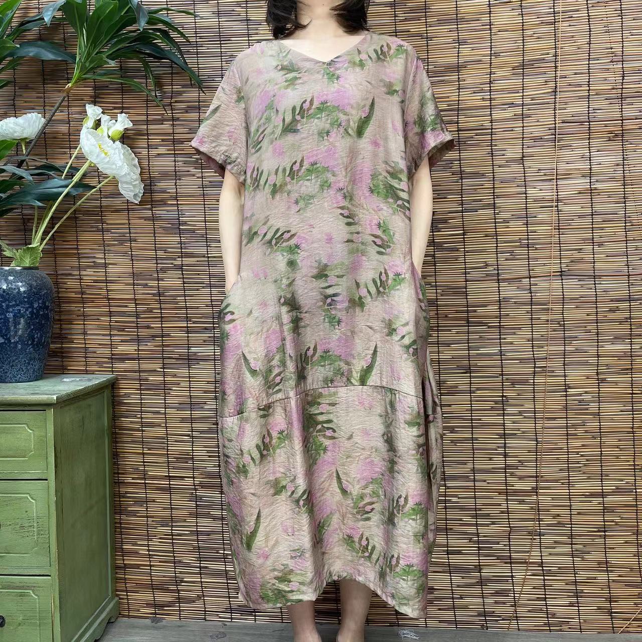 2728新款春夏民族风气质减龄连衣裙QZ