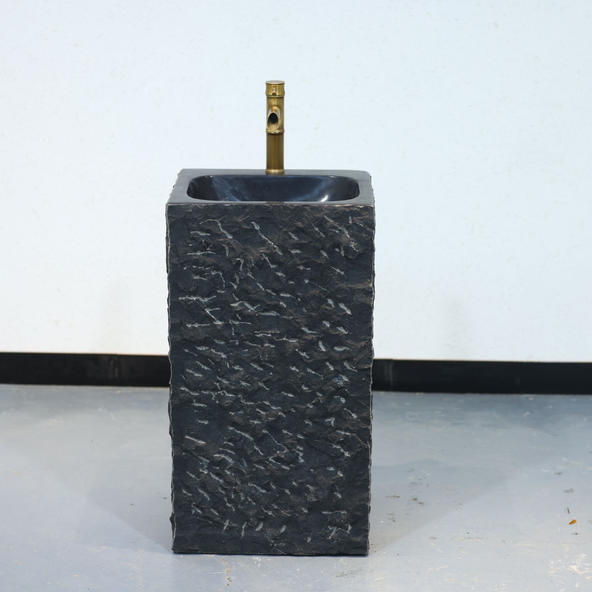 洗手盆家用面盆室外水池石头阳台庭院户外落地式一体立柱式洗脸盆