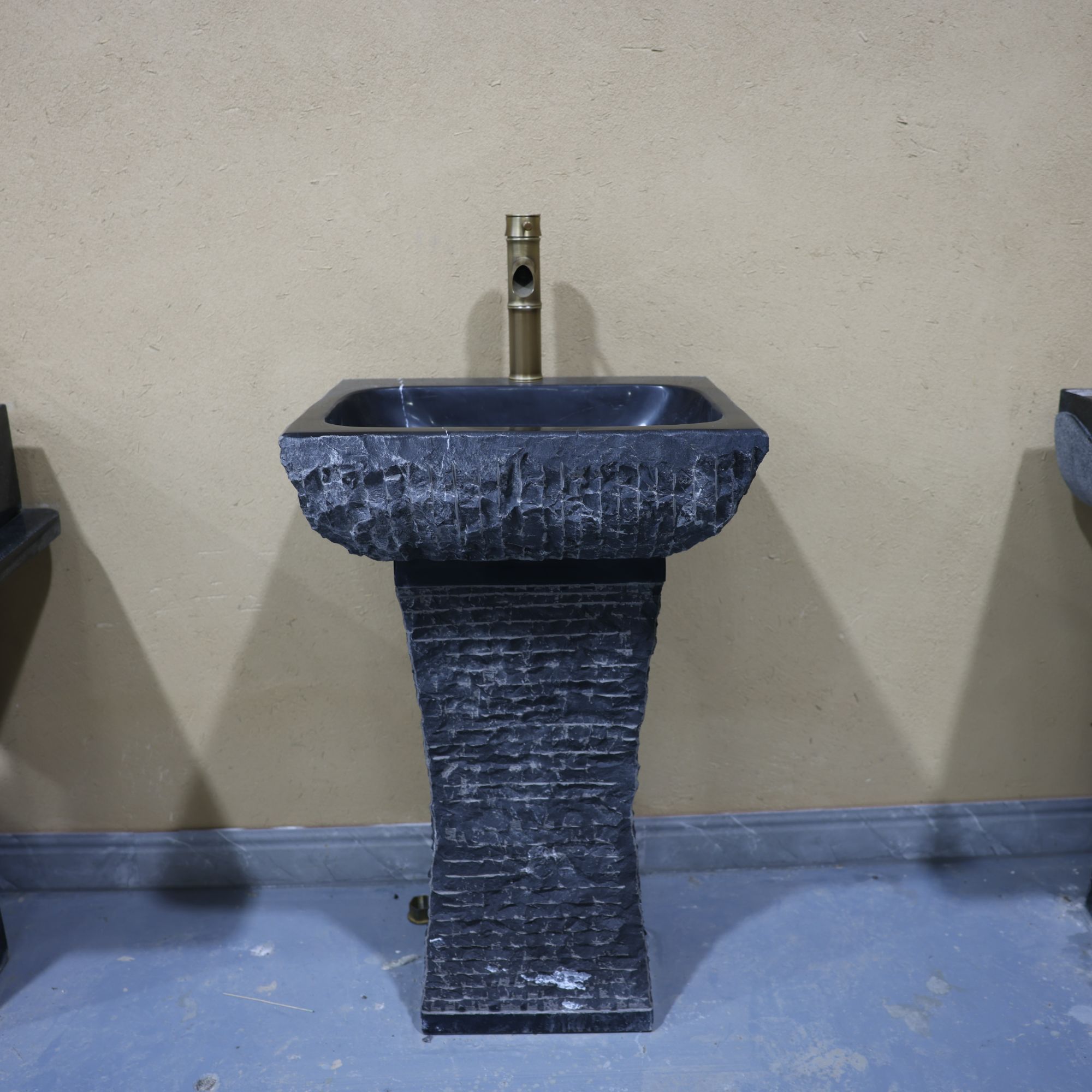 大理石水池户外天然石头洗衣池l石材洗手盆室外洗衣台一体庭院水