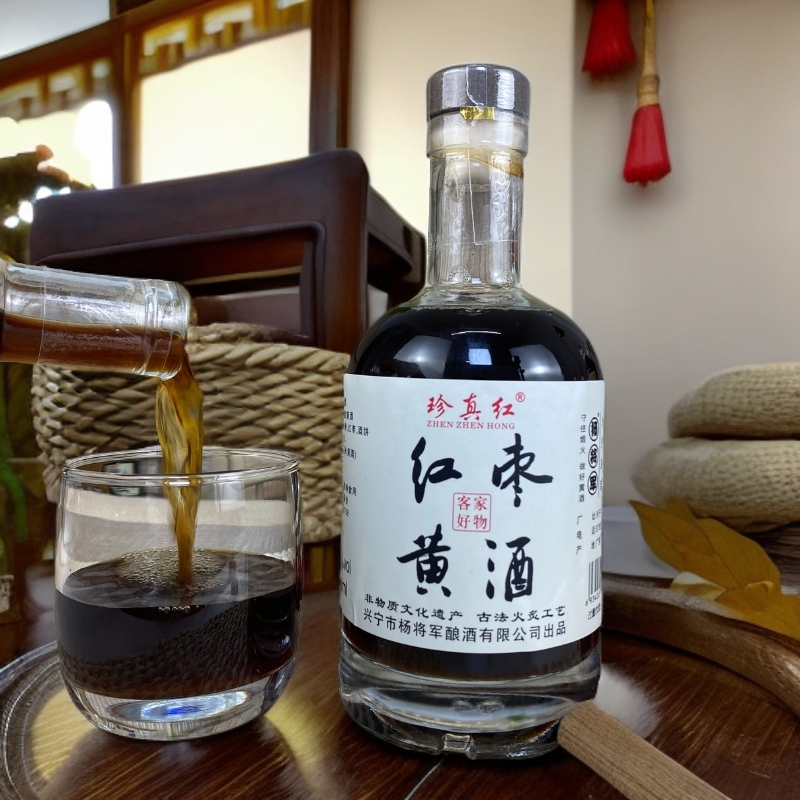 老黄酒客家娘酒正宗梅州火炙娘酒黑糯米黄酒红枣黄酒酸甜红枣黄酒