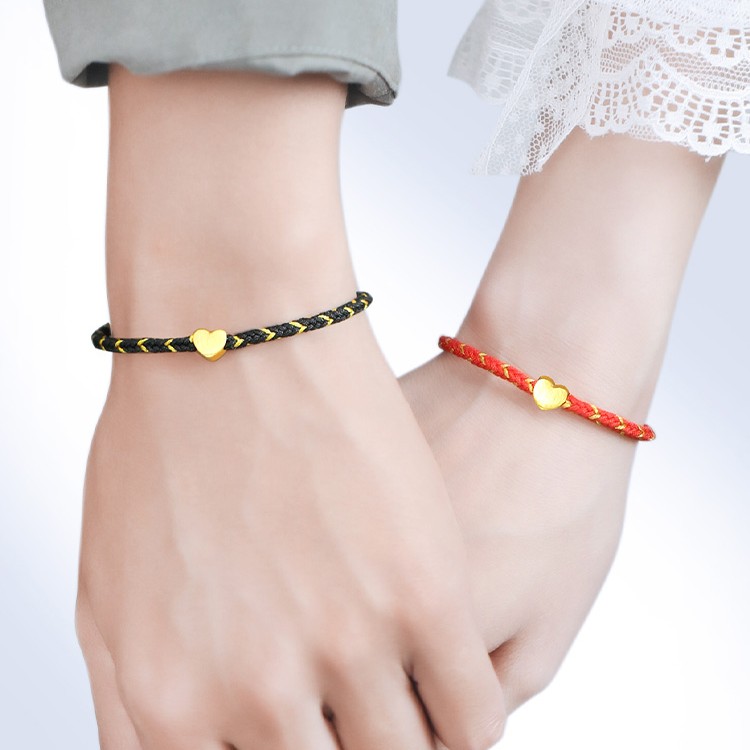情侣手链爱心情侣款小众设计感古代定情信物红绳七夕节礼物送女友