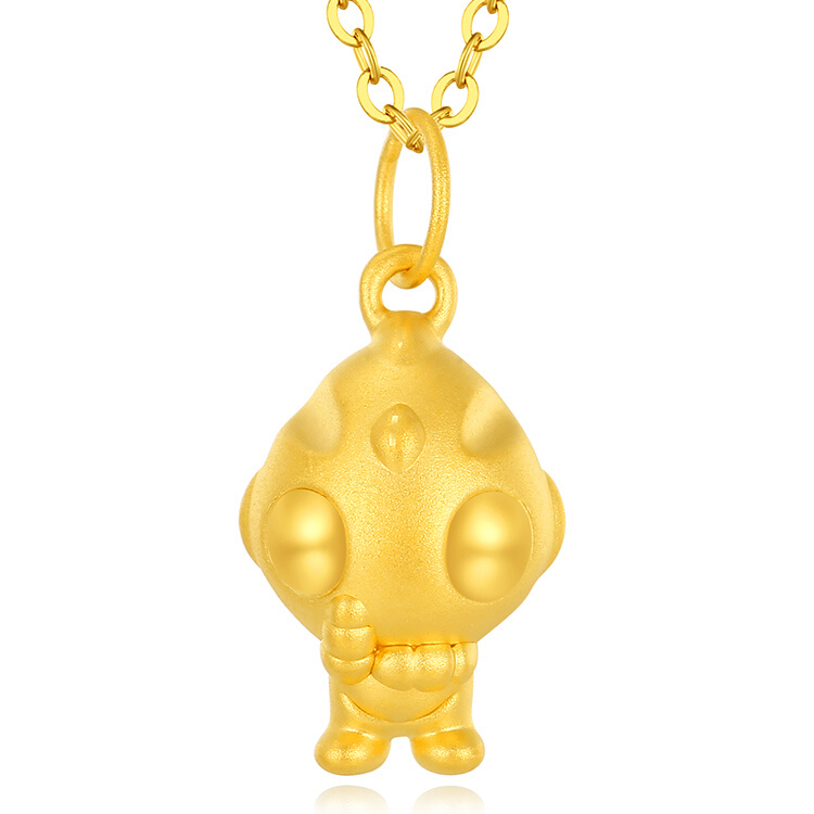 迪迦奥特曼黄金吊坠999足金3D硬金童趣套链宝宝时尚可爱卡通项坠