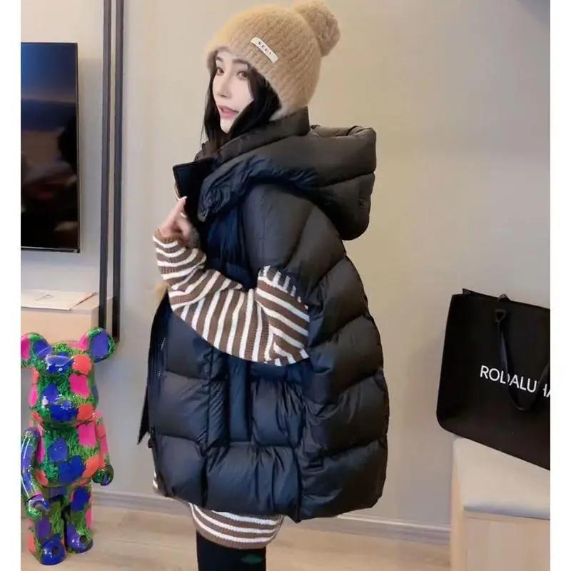 新款薄羽绒羽绒衣马甲女设计感小众韩版宽松洋气加厚连帽