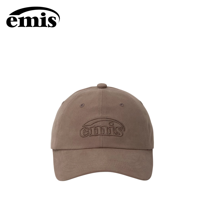 【周周专属】emis帽子磨毛镂空标棒球帽男女同款棕色鸭舌