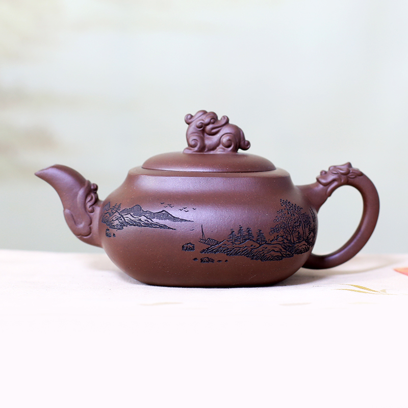 宜兴紫砂壶高工手工作品史爱民手制四方福瑞壶