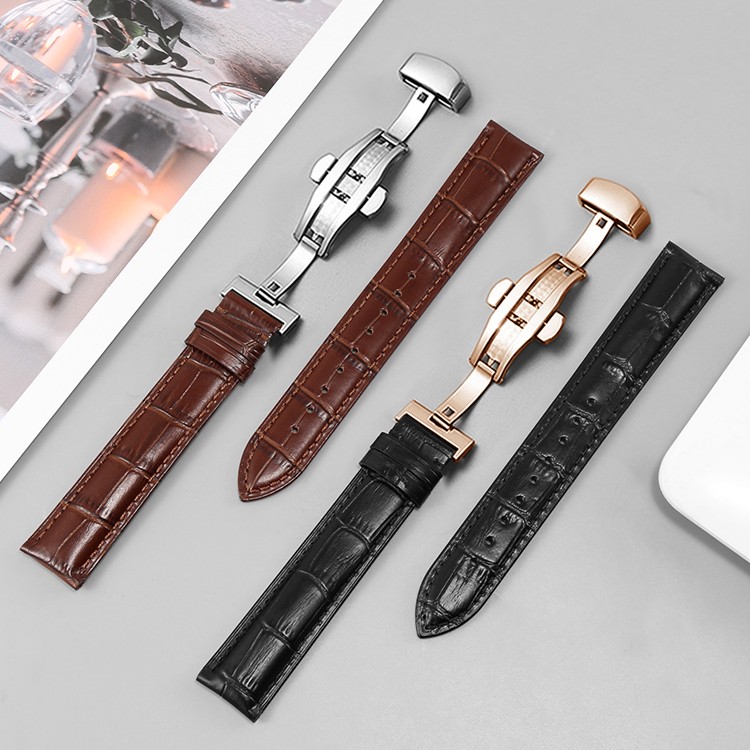 腕匠手表配件 适配各品牌加长款头层牛皮哑光竹节纹理表带
