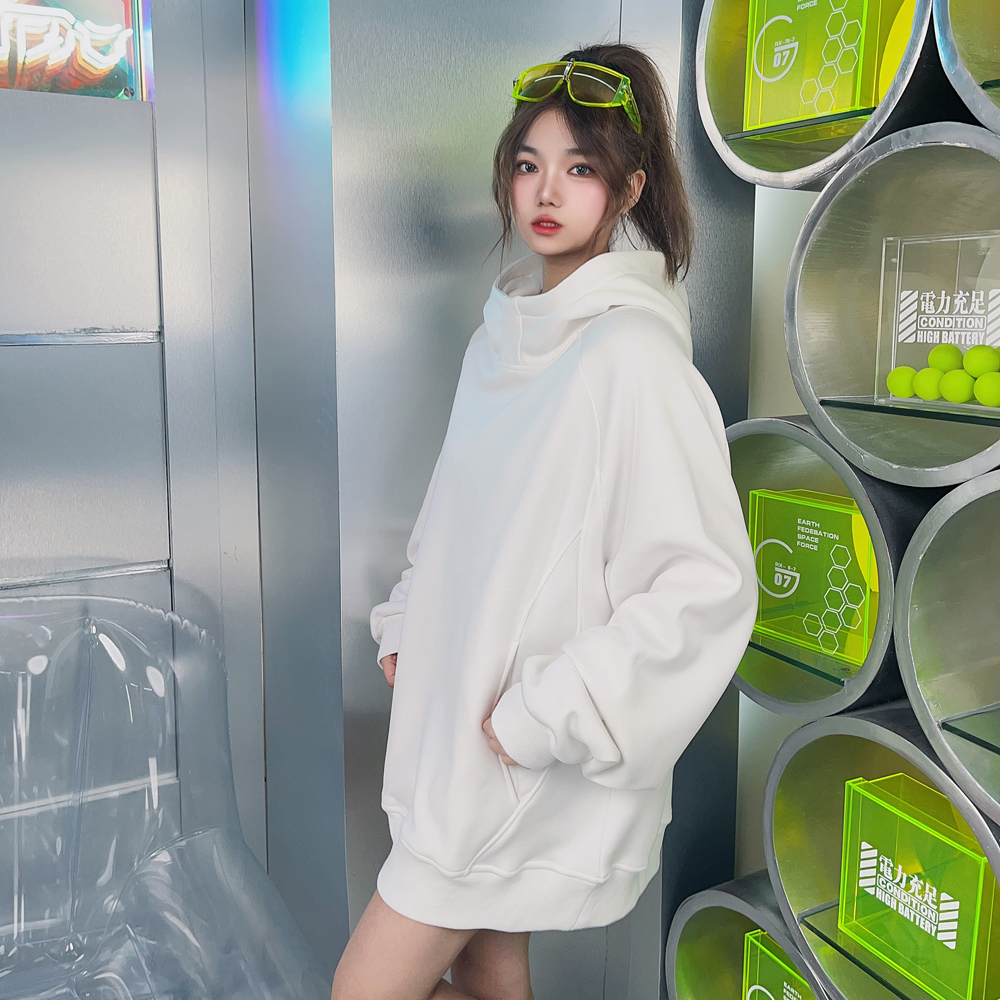 2J39美式新款慵懒风街头松弛感重磅中性风套头卫衣穿搭ootd