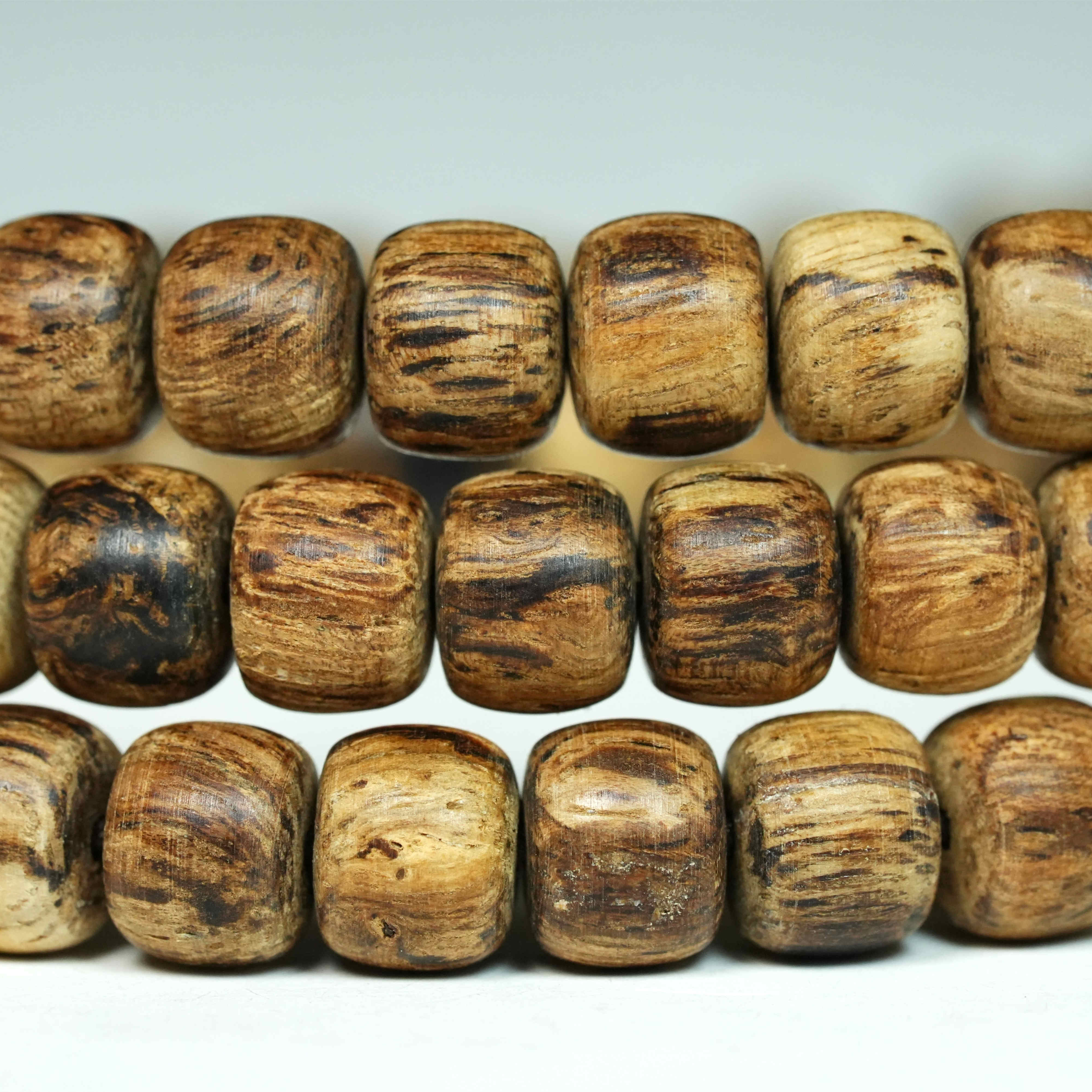 千千说沉香-5*6mm达拉干沉香手串108颗文玩算盘珠保真天然老料