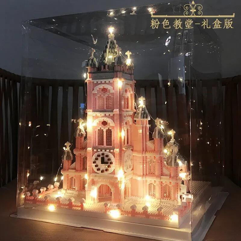 圣心堂城堡天鹅湖城堡女生成人系列微颗粒大型拼装玩具生日礼物