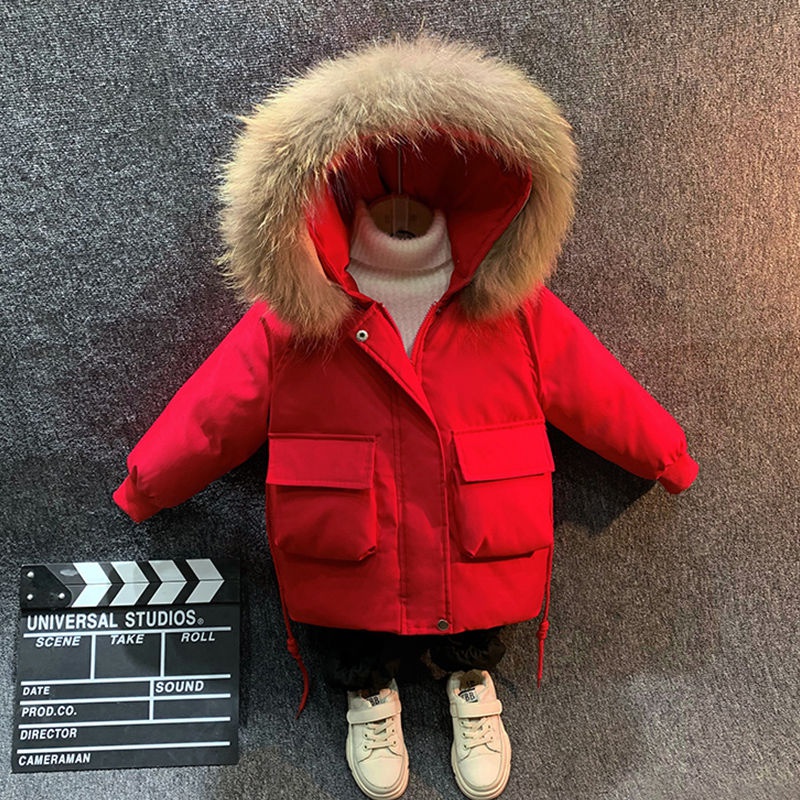 男童棉衣冬装新款儿童中小童韩版棉袄洋气中长款加厚棉服外套