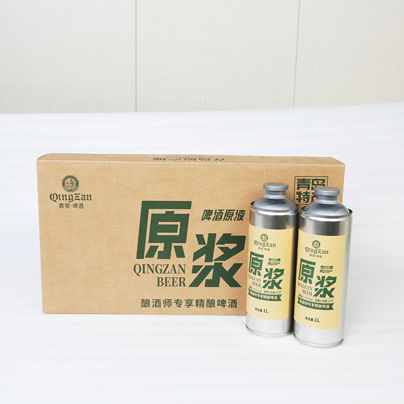 青赞啤酒青岛产地精酿德式小麦白啤崂山水酿造1L*6整箱礼盒易拉罐