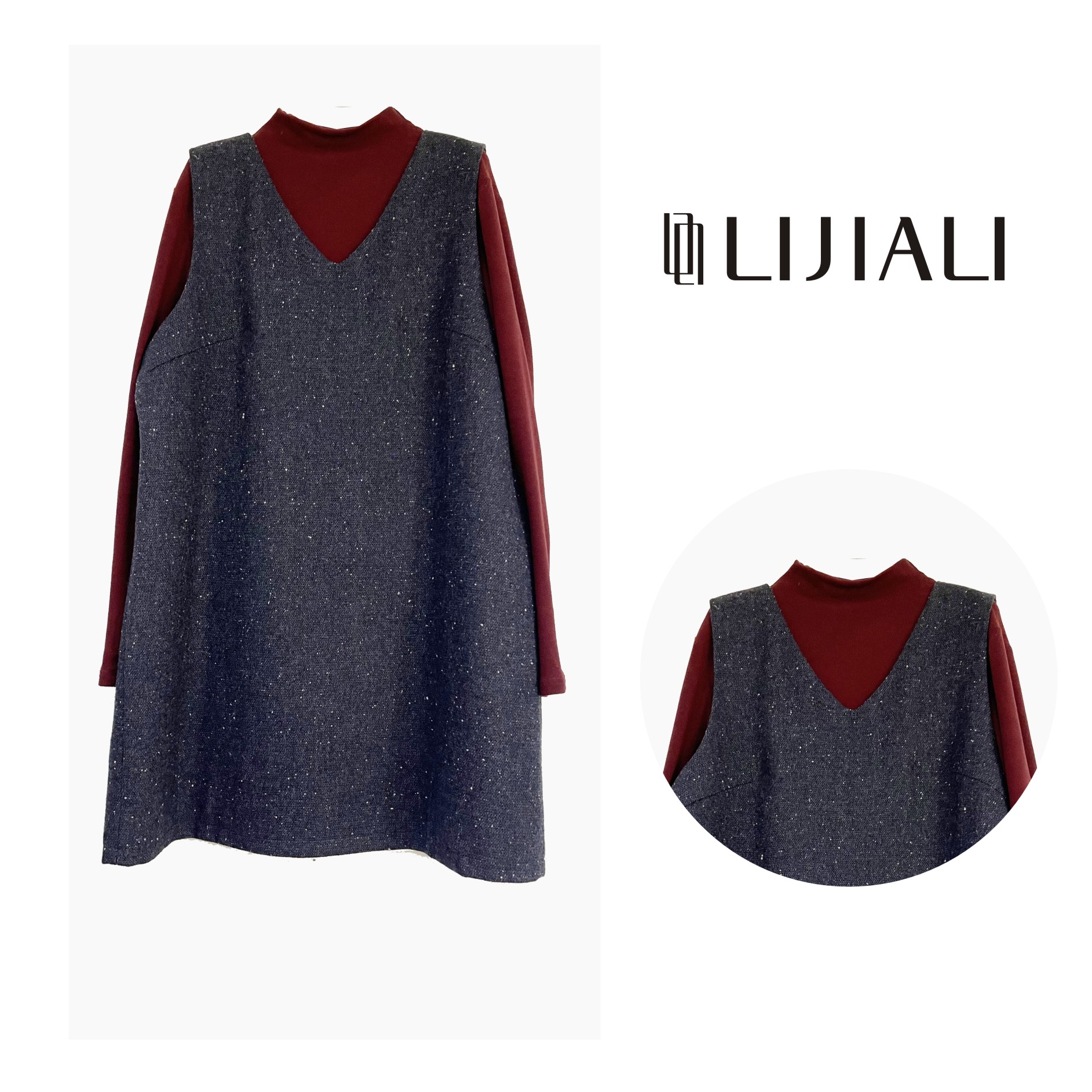 LIJIALI/莉佳丽--大码女装时尚气质显瘦百搭中长款马夹