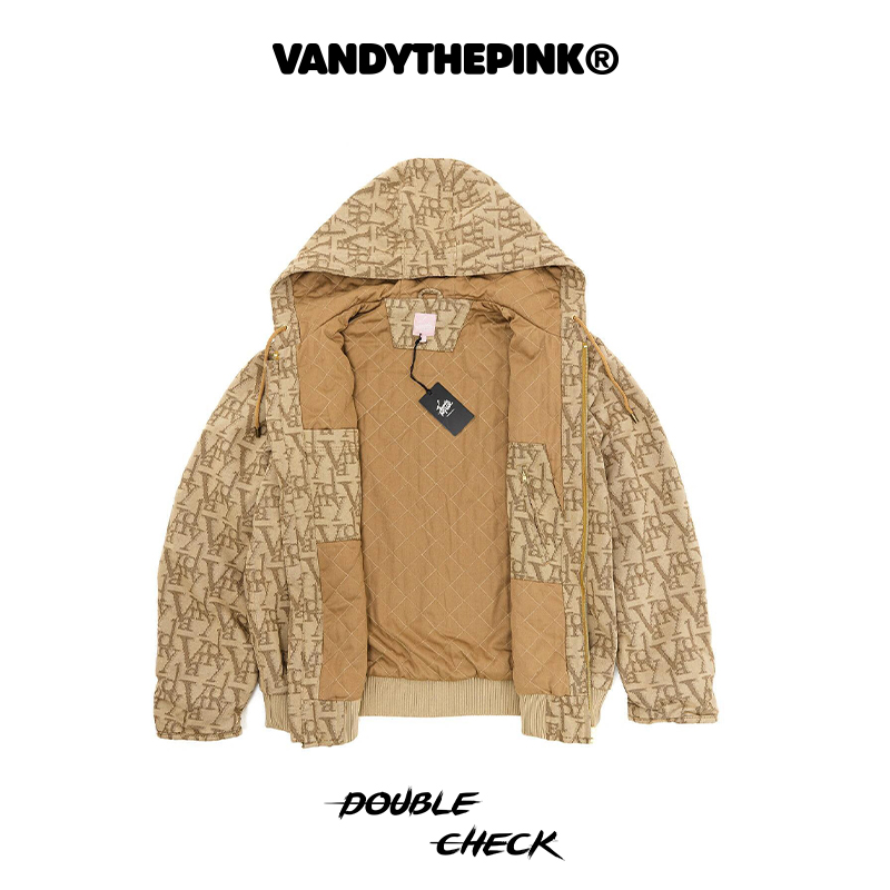 VandyThePink 正品潮牌男女字母情侣宽松拉链全LOGO满印外套