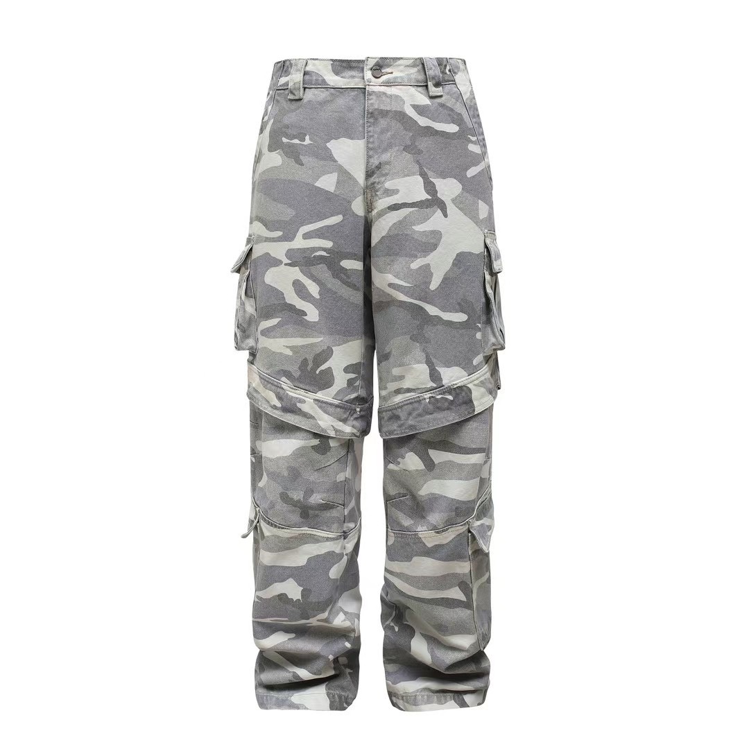 【官方正品】PANQ 2024SS WHITECAMO CARGO PANTS迷彩多口袋工装裤