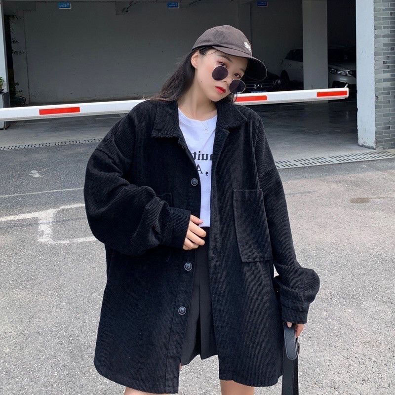 百搭港风宽松慵懒冬季秋冬大码女装2-300斤长袖衬衫女设计外套