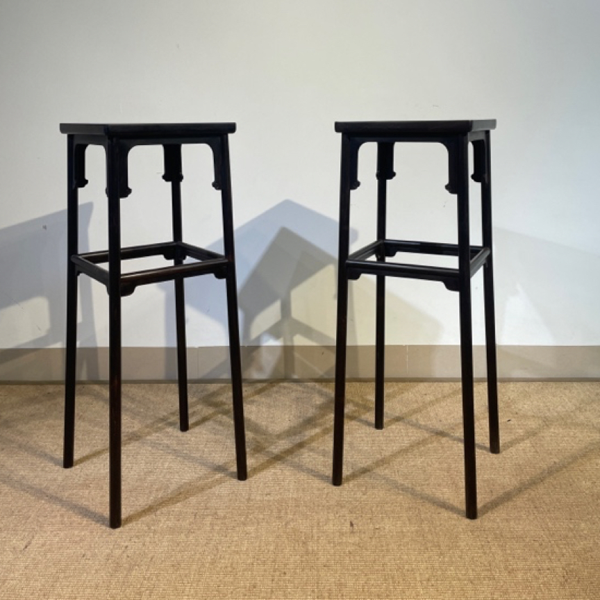 宋徽宗花架置物架香几紫光檀材质东非黑黄檀黑酸枝