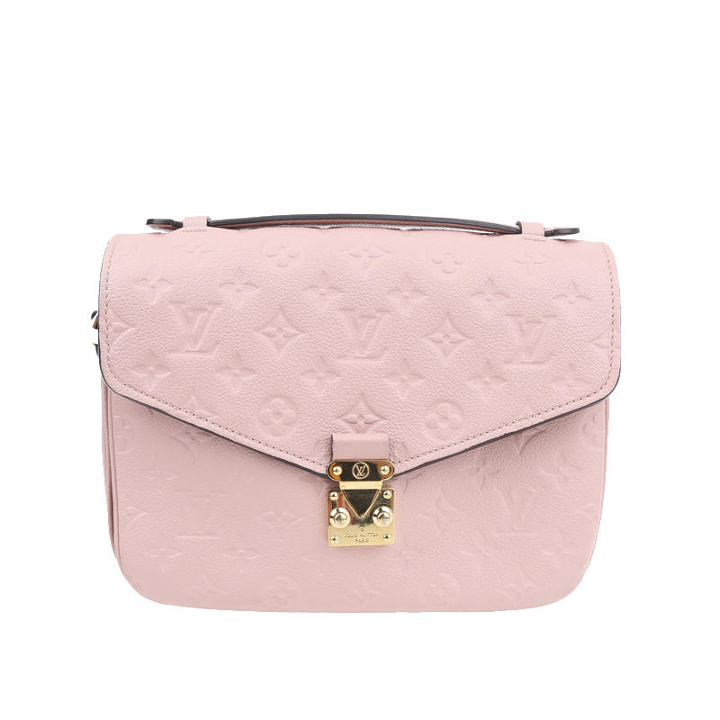 99新 LouisVuitton/路易威登 粉色牛皮邮差单肩斜挎包/（包包）