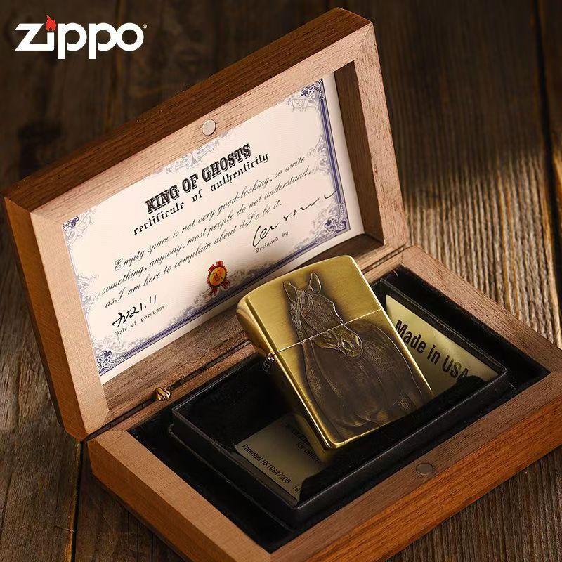 ZIPPO/之宝打火机鬼王马到成功黑马黄铜盔甲正品高档防风-DYJ1