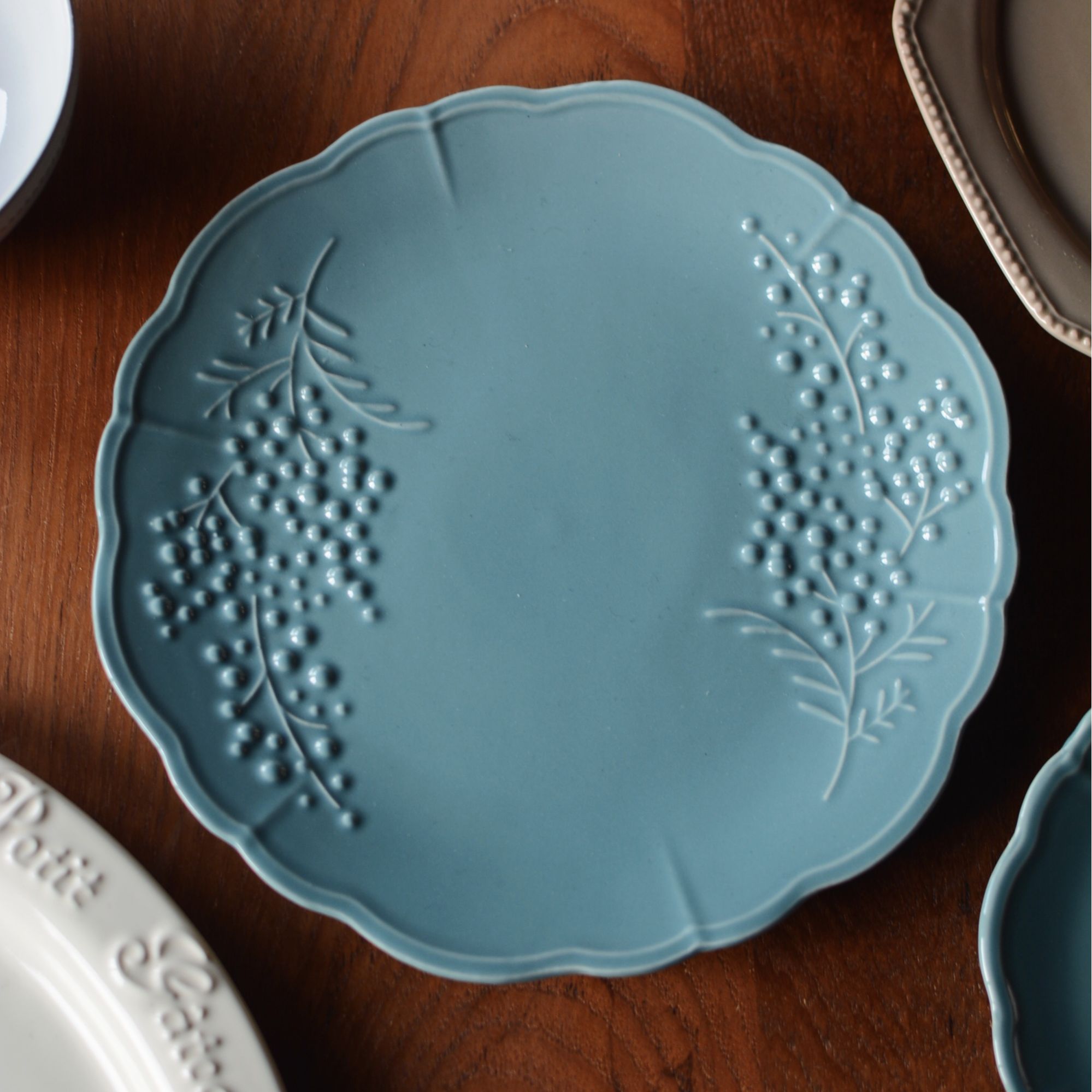  【瑕疵】Camus say 8.5英寸金合欢盘-薄蓝大盘 22×2cm