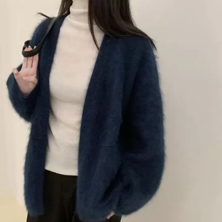 【茉莉绒品】红人上新2025秋冬新款慵懒风开衫女高级感复古浣熊外套