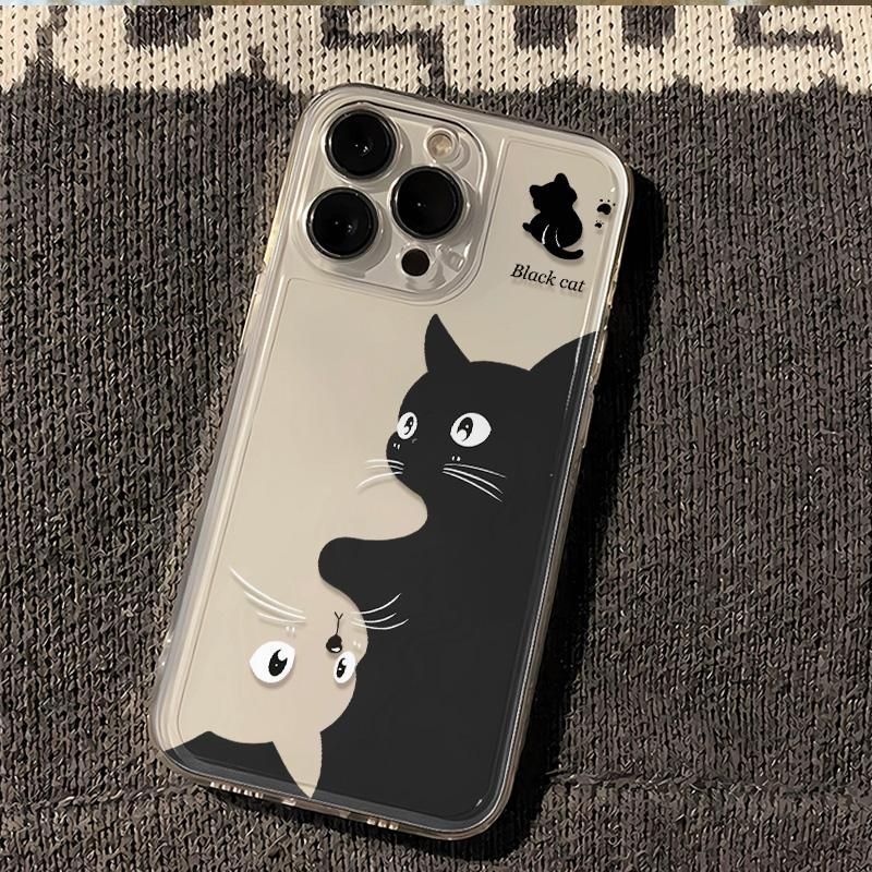 可爱黑白猫iphone13手机壳苹果15promax荣耀oppo小米vivo