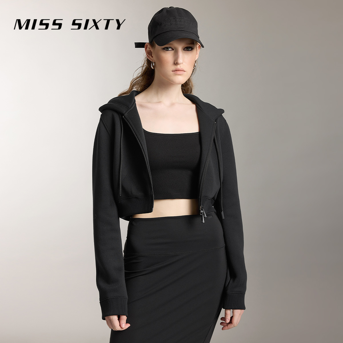 【妙妙专属】【运动系列】Miss Sixty秋季新款卫衣女复古连帽双拉链