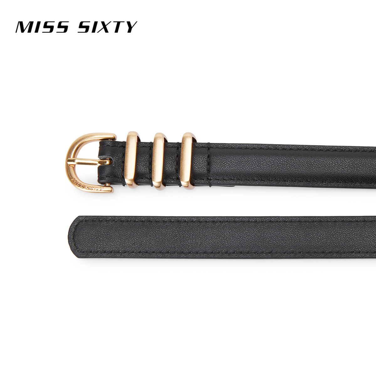 【贤哥专属】Miss Sixty腰带女牛皮革时尚皮带金属扣头