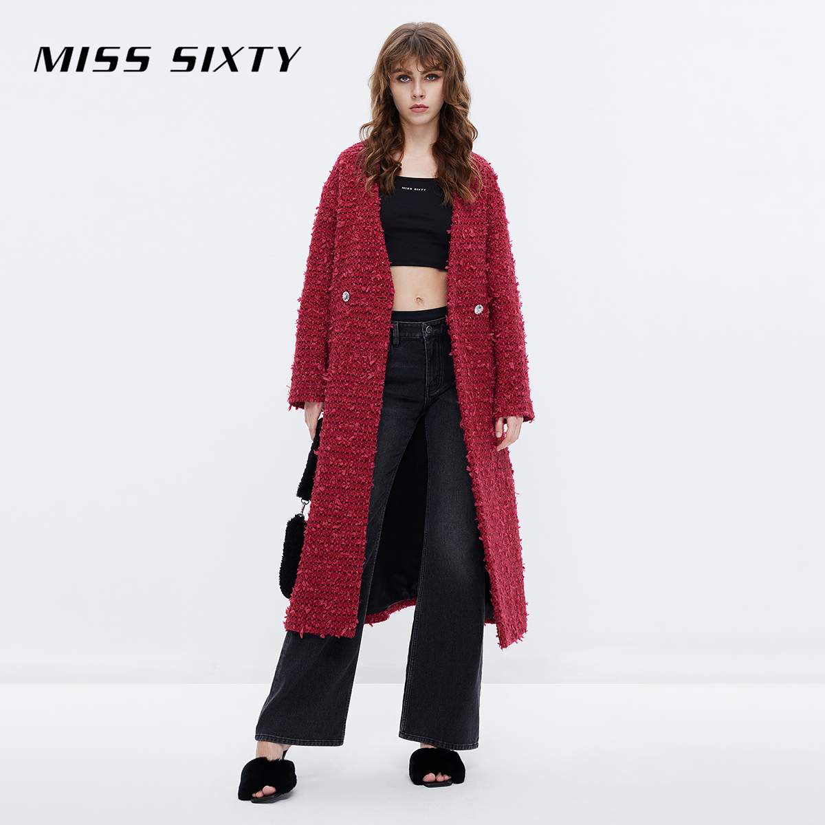 【贤哥专属】Miss Sixty冬季新款羊毛混纺呢大衣女轻奢高级气质长款