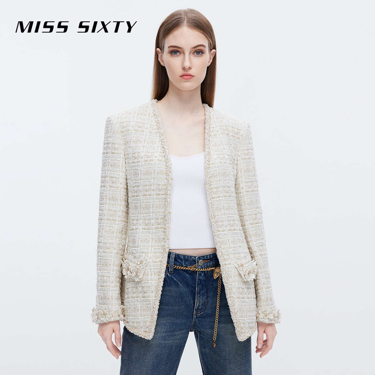 【贤哥专属】Miss Sixty呢料法式小香风垫肩重工高级优雅MS016