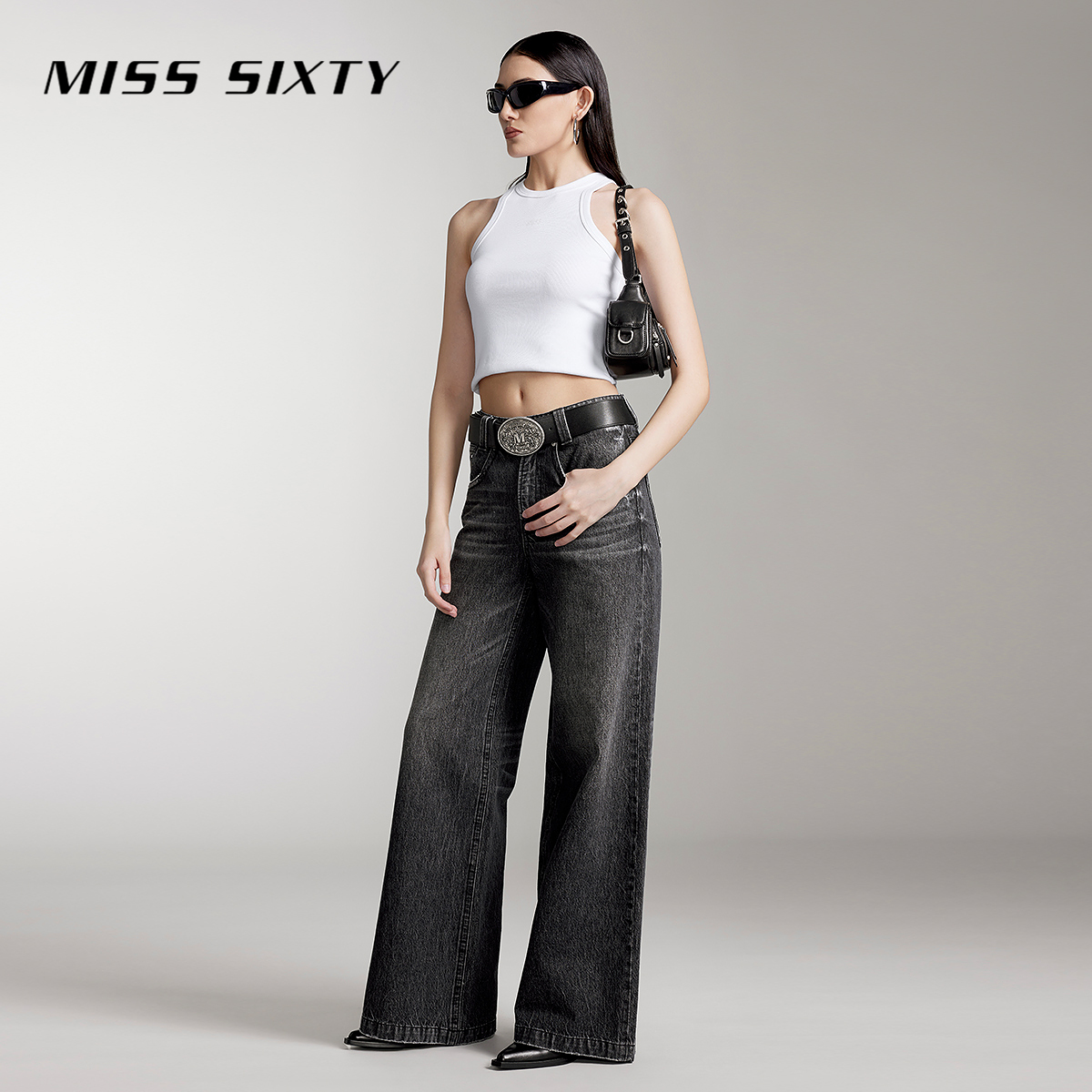 【妙妙专属】【进口牛仔面料】Miss Sixty秋季新款牛仔裤女复古低腰磨
