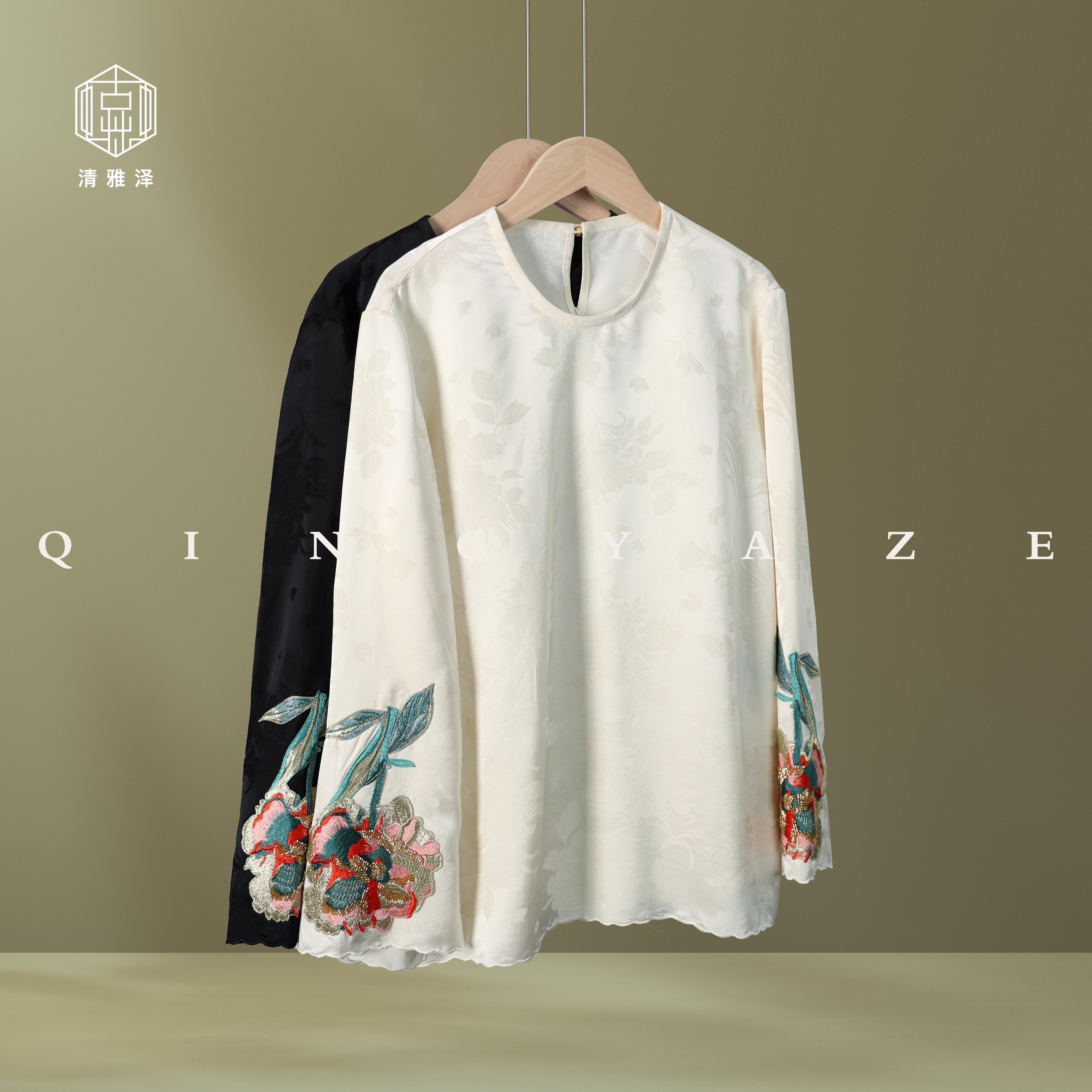 花开时节！进口人丝重工刺绣新中式上衣！ GZ4346