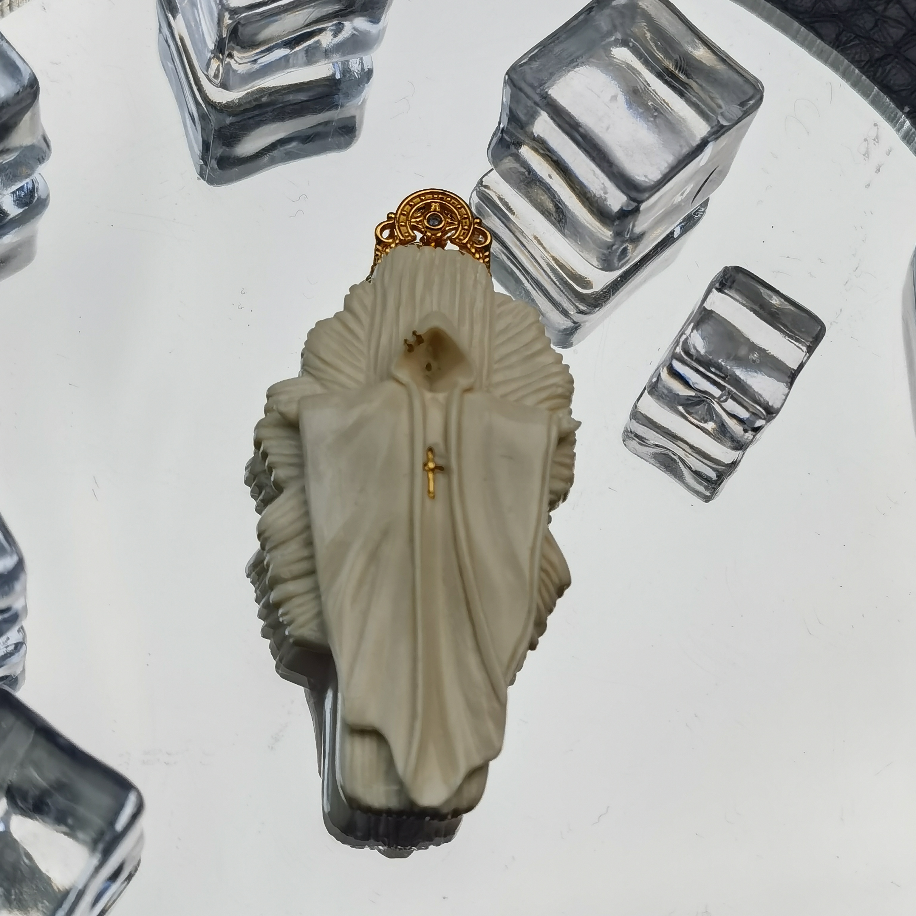 【熊宝】猛犸牙圣徒文玩配饰单珠提溜吊坠背云