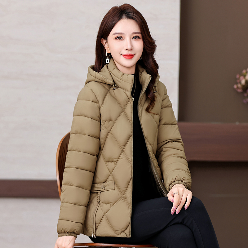  连帽棉服女士秋冬新款时尚洋气衣服女棉衣外套保暖宽松9865