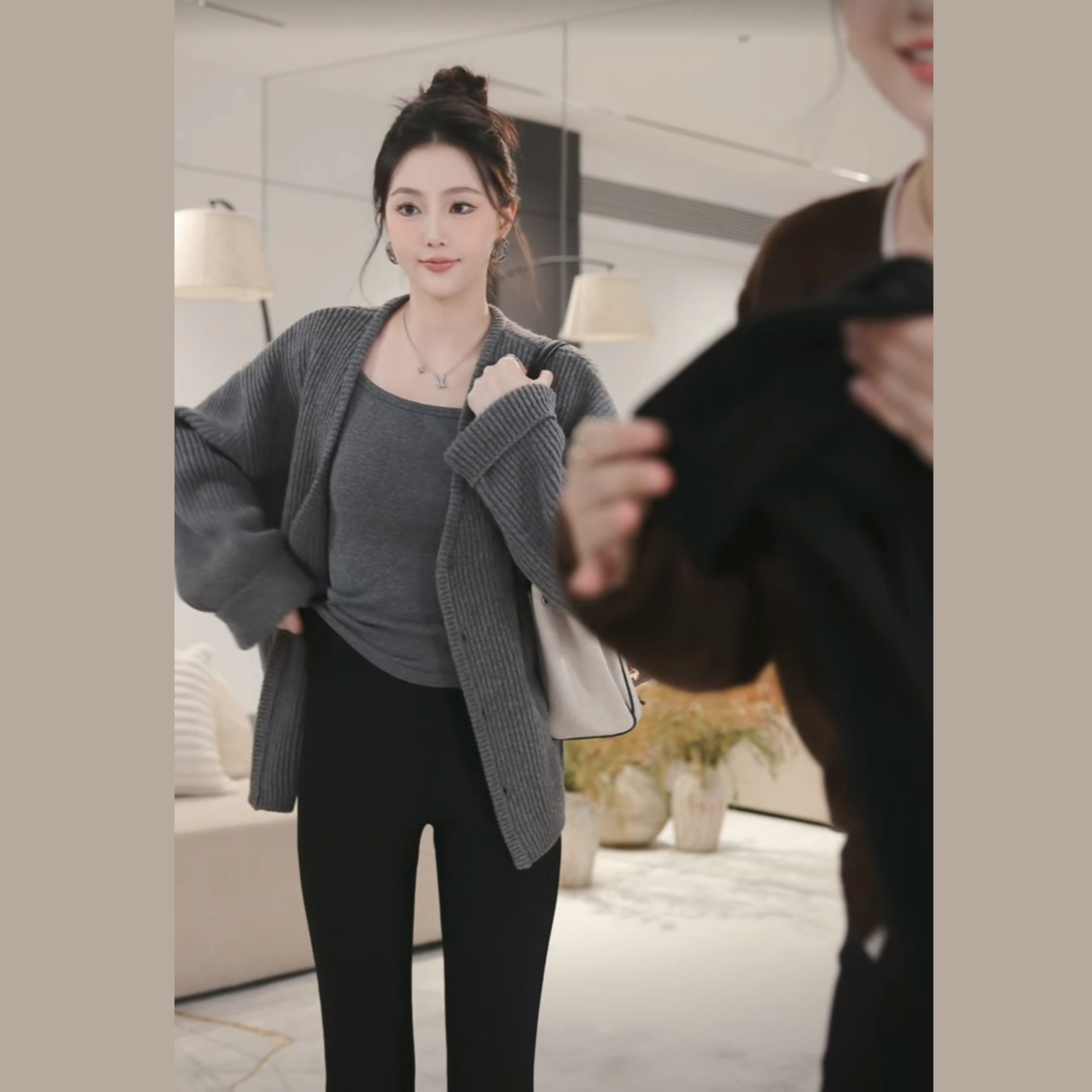 「断码特价」2024冬季新款加厚毛衣外套女宽松竖坑条针织开衫4190