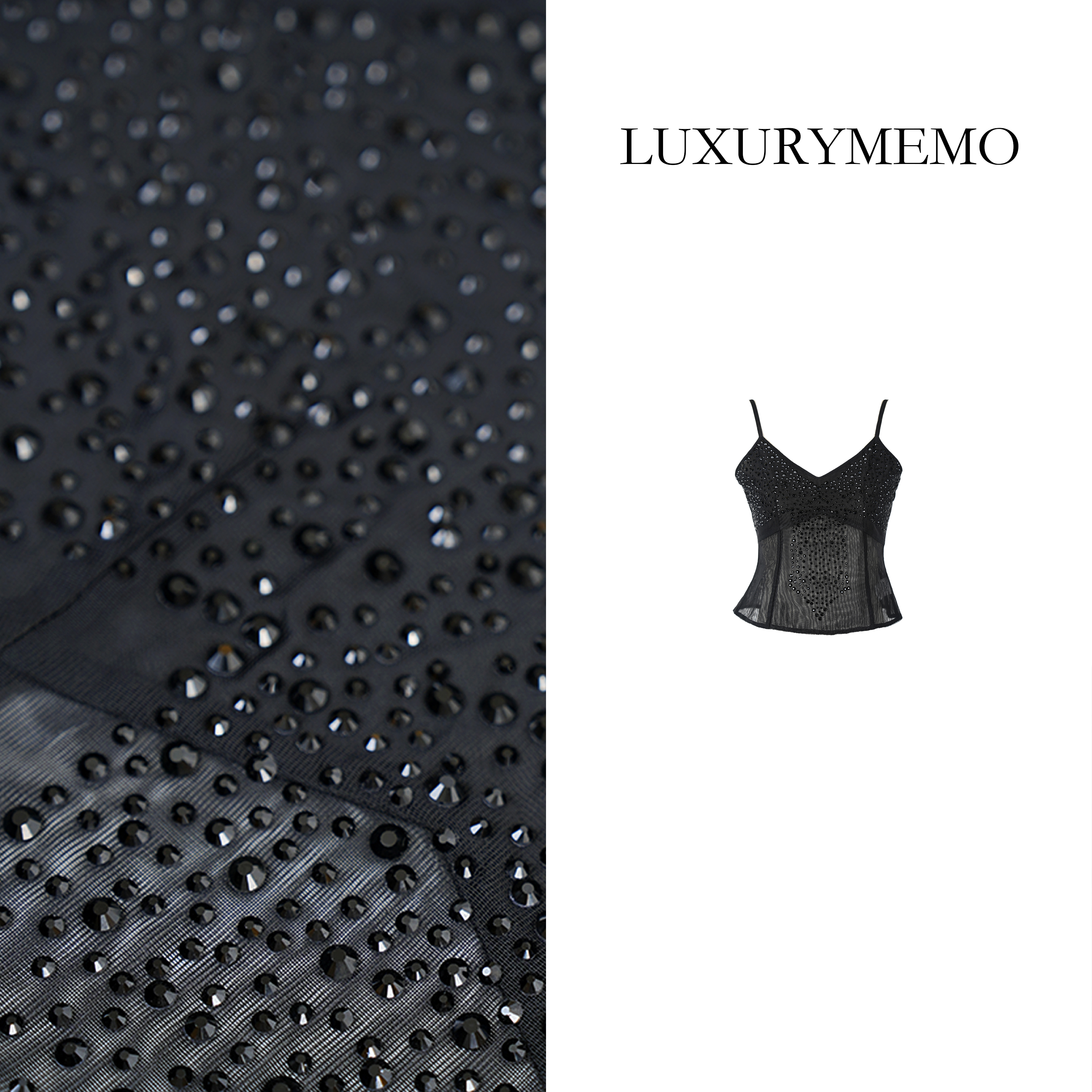LUXURYMEMO【刘熊熊】蕾丝女背心打底时尚美背 吊带背心