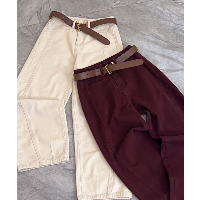 3623春季新款纯色直筒休闲裤女高腰遮肉显瘦宽松时尚裤子