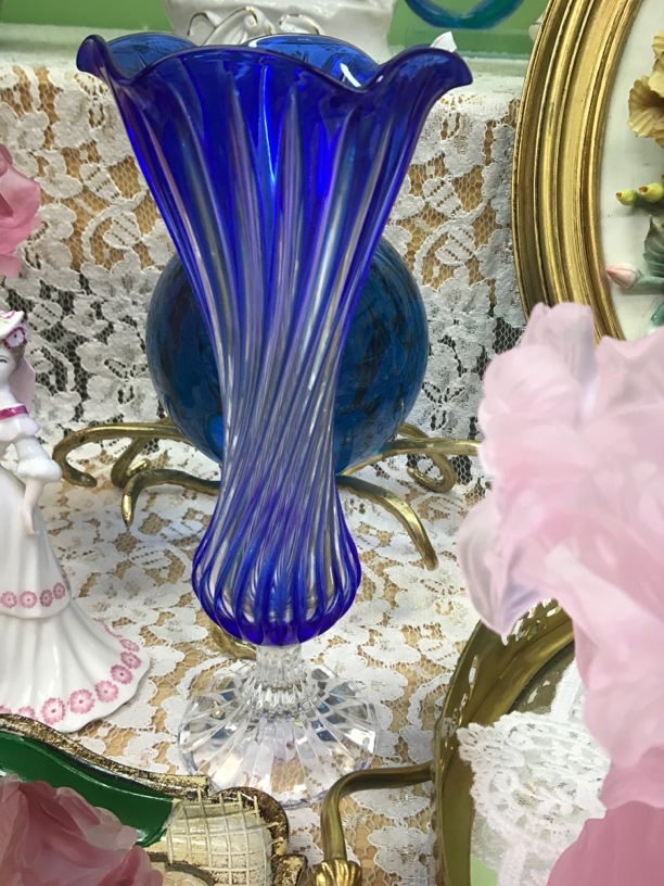 中古水晶花瓶默认微瑕桌面摆件