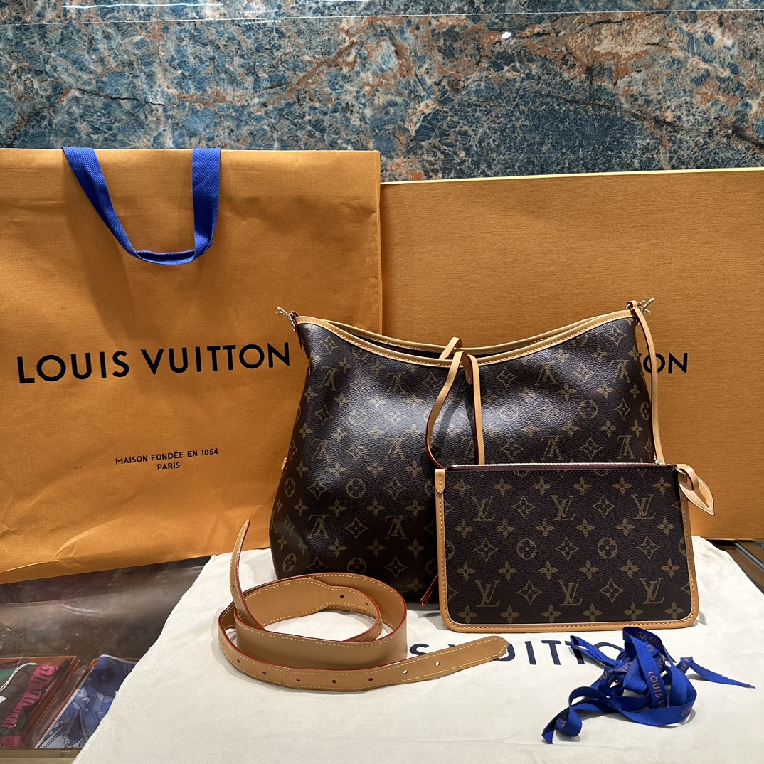 全新未使用 LV 路易威登老花 carryall子母单肩斜挎包 25326