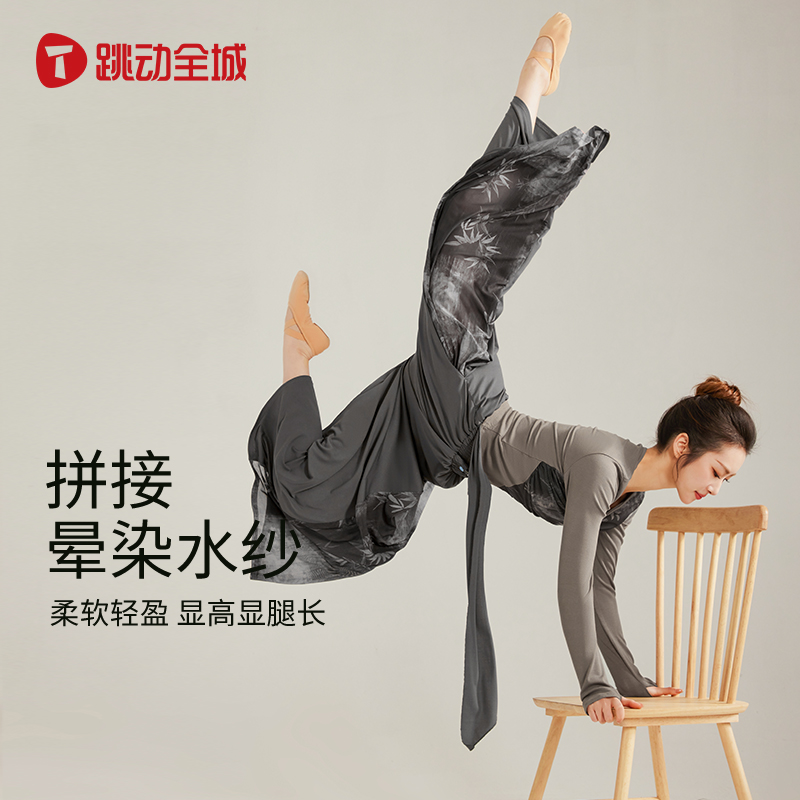 中国舞舞蹈服古典舞服装古风国风新中式练功形体服长袖上衣舞蹈裤