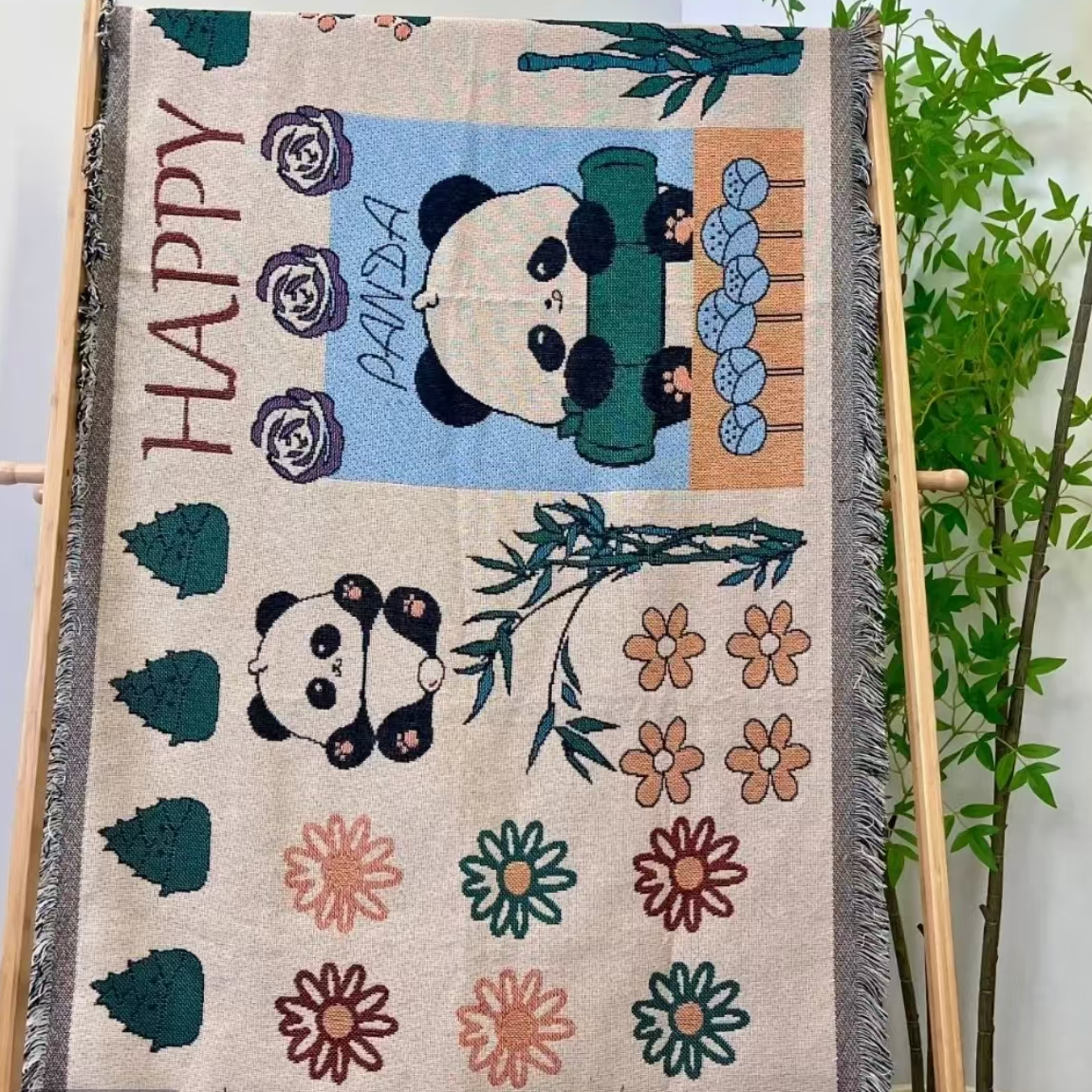 【温暖居家】沙发巾 90×240 柔软亲肤舒适透气-小熊猫