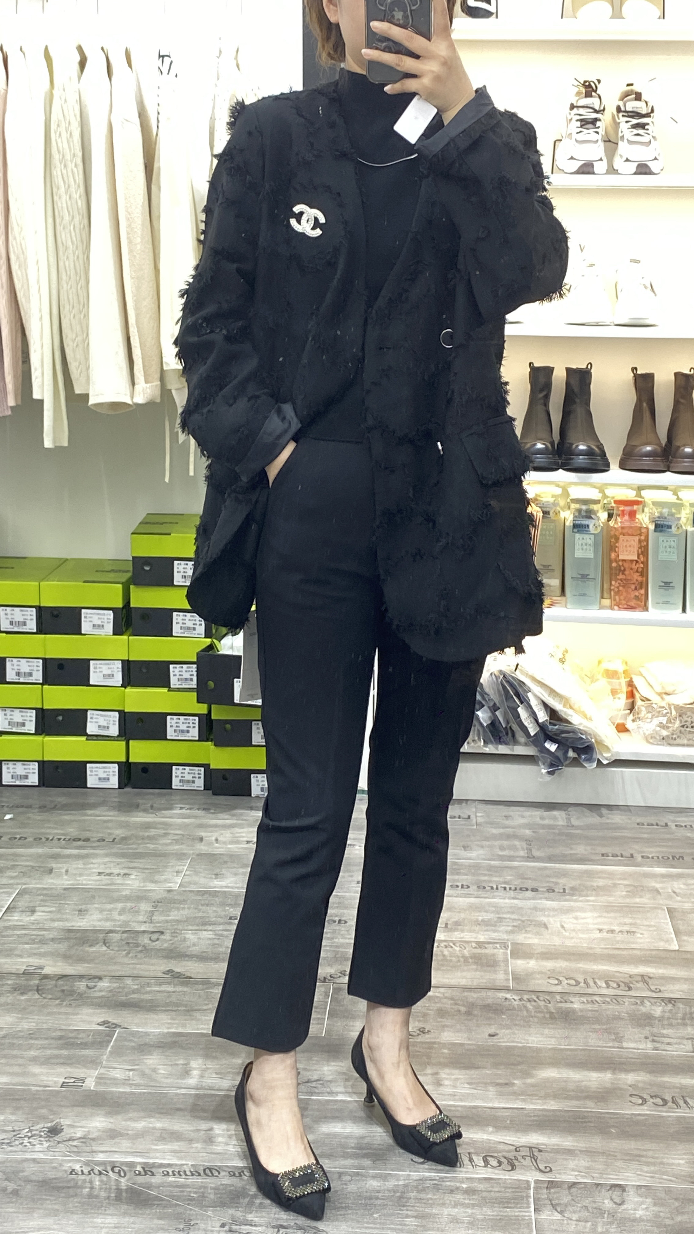 黑色流苏西装外套时尚休闲百搭款