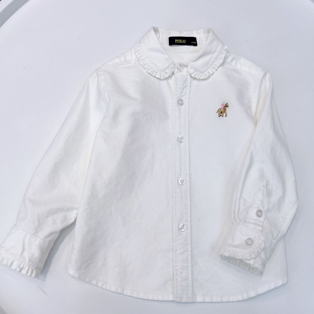 女宝纯白色长袖衬衫女童娃娃领休闲百搭时尚洋气中大童春秋款