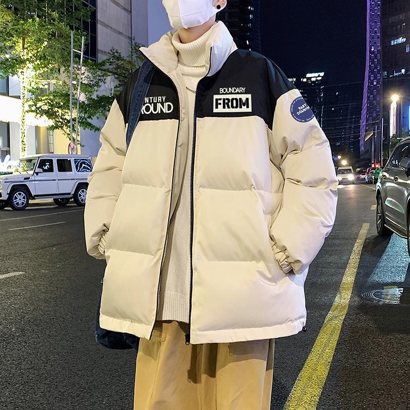 立领羽绒服服男秋冬季美式潮牌加厚晋江棉衣冬装男生潮牌棉